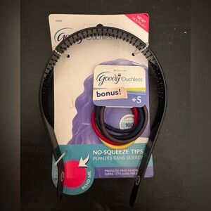Goody Ouchless Flex Headband No Squeeze Tips Black Plastic NEW